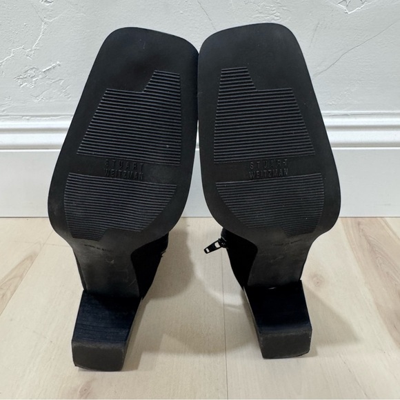 EUC Stewart Weitzman Windy Gore-Tex Black Bootie Boots Women's 9B Square Toe - Picture 13 of 14